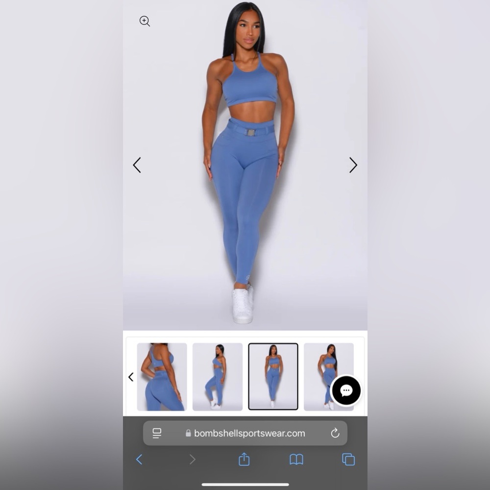 Blue Bombshell Peach bottom leggings